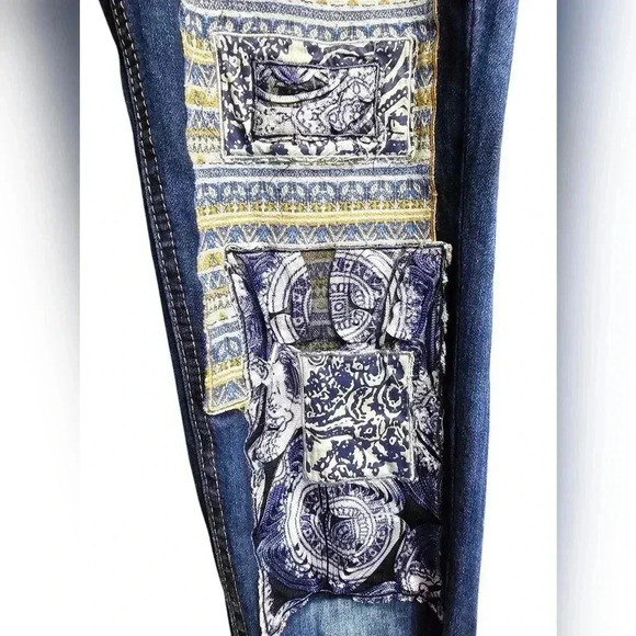 Grace In LA Skinny Jeans Patchwork Womens Size 26 - Picture 8 of 14